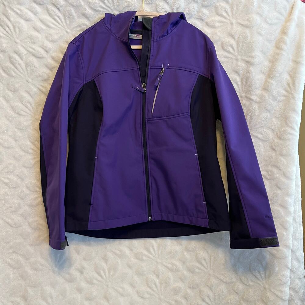 Free tech purple hooded windbreaker full zip hiking outdoor weather resistant